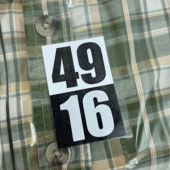 L.L.Bean Mens Green Plaid Button-Down  Shirt L-REG Cotton/Polyester 4916 - Picture 6 of 7